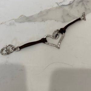 Leather heart bracelet